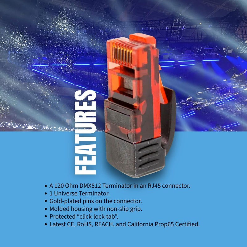SIRS-E CPoint DMXterminator RJ45 مبدد DMX 120 أوم 1 كون عالم RJ45-DMXTERM-120 (1) - Image 3